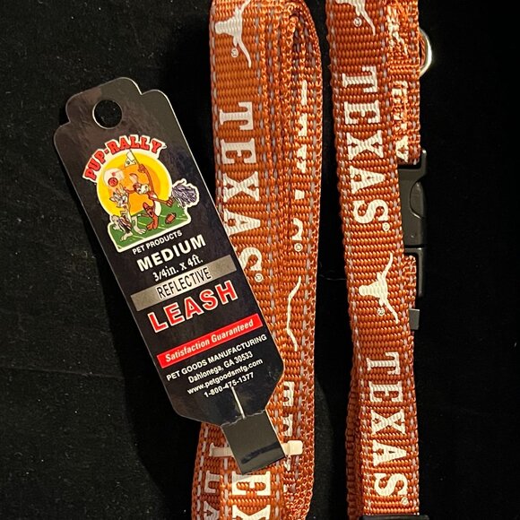 Pup Rally Texas Longhorns Reflective  Leash & Collar NWT - Picture 3 of 3